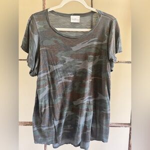T.La Camo Print Short Sleeve Tee in Green and Brown